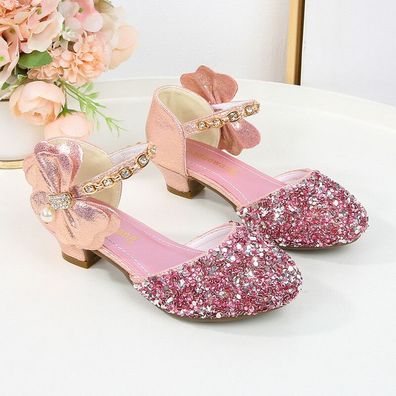 Madchen Latein Tanzschuhe Pumpe Glitzer Sparkle Pailletten Schleife Tanzende