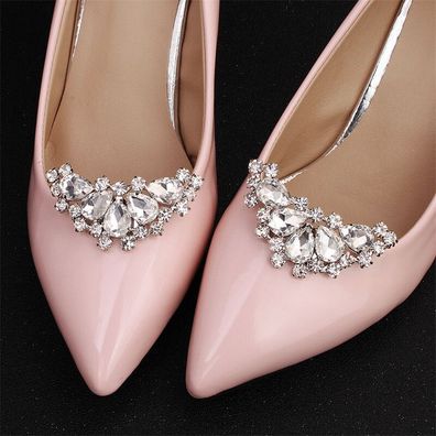 1 Paar Kristall Strass Schuhe Clip Hochzeit Braut Hohe Absatz koration Mode