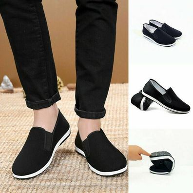 Herren Kung Fu Schuhe Gummisohle Tai-Chi Kampfsport Slipper Chinesisch
