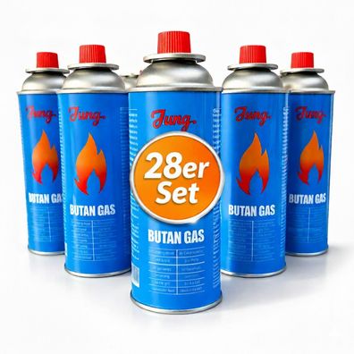 28 stk JUNG Campingkocher Gaskartuschen Ersatz Butangas 227g Gasflasche Butangas