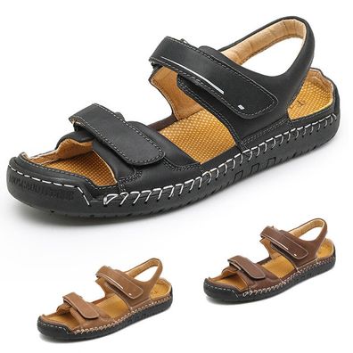 NEU Herren Sandalen Outdoor Trekking Sommer Schuhe Leder Strandschuhe Sommer ï»¿DE