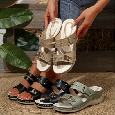 Damen Orthopadische Slipper Hausschuhe Sandalen Pantoletten Sommer Schlappen