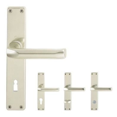 Hoppe London Türdrücker Langschildgarnitur Alu F2 neusilber Türklinke