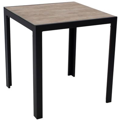 Bistrotisch / Stehtisch 70x70cm, Aluminium anthrazit, Tischplatte Glas in Keramiko