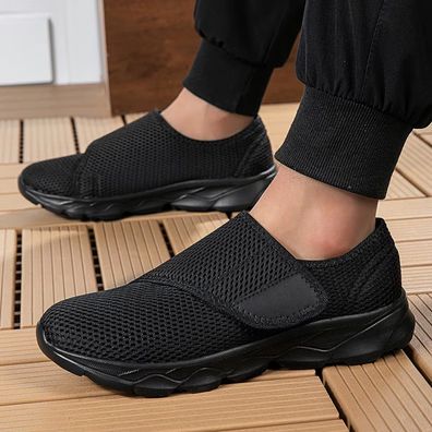 Herren Damen Breit Schuhe Klettverschluss Comfort Orthopadie Schuhe Hausschuhe