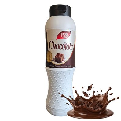 Hopser Funfood Schokolade Topping Sauce 1 kg für Eis Dessert Waffeln Pancakes