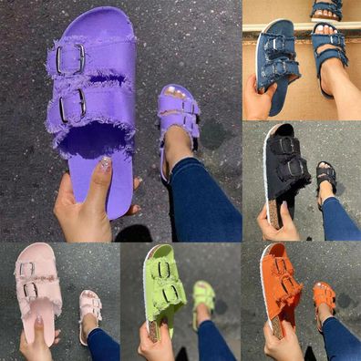 Damen Hausschuhe Segeltuch Pantoletten Gemutliche Hausschlappen Gartenschuhe