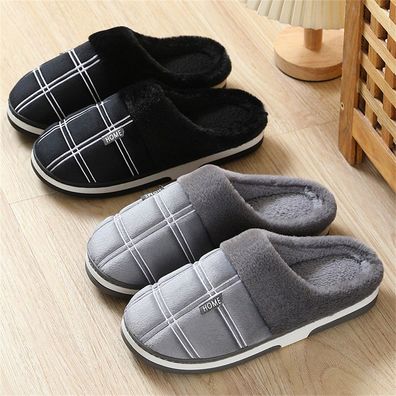 Herren Hausschuhe Winter Plusch Slippers Hausschlappen Rutschfest Schuhe 40â€?50