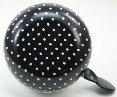 Ding Dong Fahrradklingel schwarz weiße Punkte Ø 80 mm