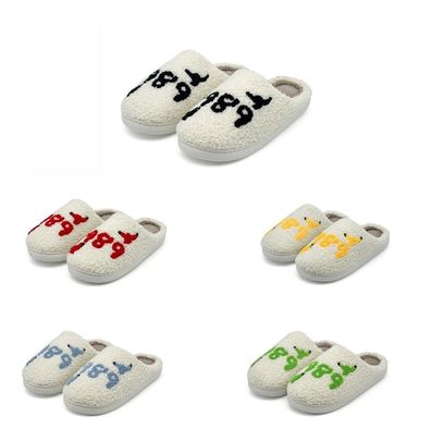 Herren Slippers Filzpantoffeln Damen Warm Pantoffeln Hausschlappen Hausschuhe
