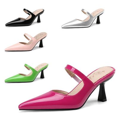 Damen Sandalen Hausschuhe Schuhe Pantoletten Stilettoabsatz Slingback Spitz Pump
