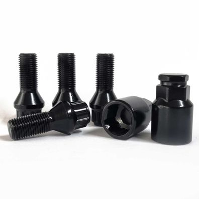 Felgenschlösser M14x1,5 28mm Kegelbund 60° Schwarz Für Alfa Romeo AUDI BMW Felgen
