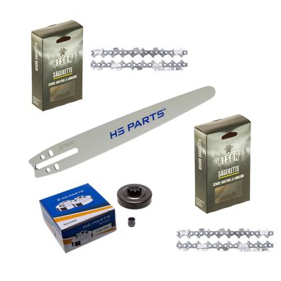 Carving Umbausatz für Stihl 25 cm 1,3 1/4" + 2 x Kette Bison + Kettenrad ( HS