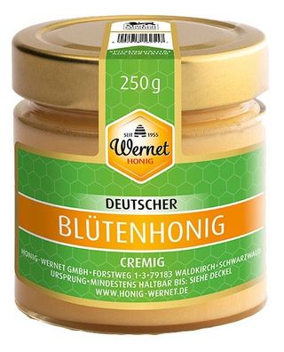 Honig Wernet Blütenhonig cremig aus Deutschland 250g