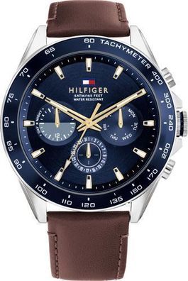 Tommy Hilfiger Multi Zifferblatt Quarz Uhr fr Herren Braunes Lederarmband Gents