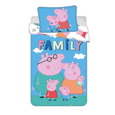 Peppa Pig Bettwäsche-Set für Kinderbett 100x135 cm + 40x60 cm aus 100% Baumwolle