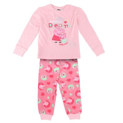 Peppa Pig Schlafanzug Kinder Pyjama Set langarm, Baumwolle Jersey