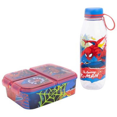 Marvel Spiderman Kinder Lunch Set Adventure Flasche 650 ml und Snackbox
