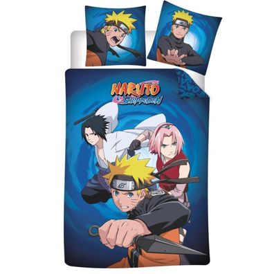 Naruto Bettwäsche Flanell 140x200 cm + Kissenbezug 65x65 cm Anime