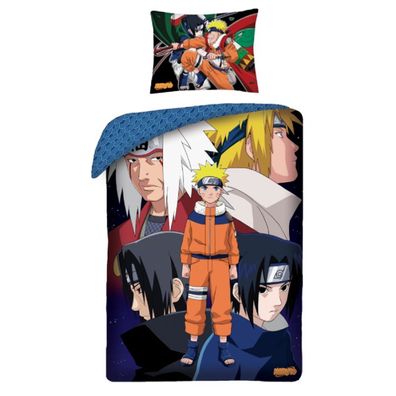 Naruto Bettwäsche Set aus Baumwolle Bettdeckenbezug 140 × 200 cm mit 65 × 65 cm
