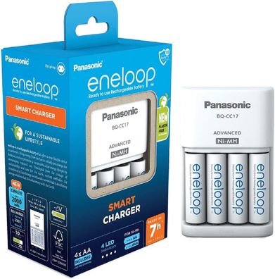 Eneloop Ladegerät mit 4x AA Akkus 2000 mAh – NiMH Ladegerät Set