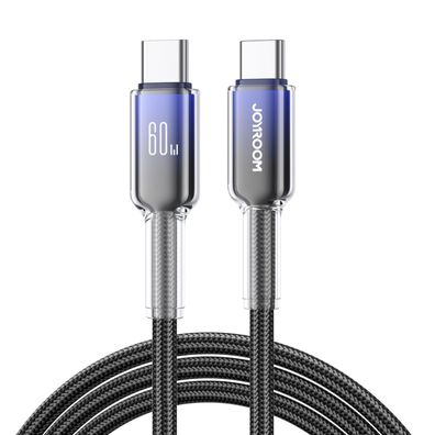 Joyroom S-A42 Crystal-Clear Series 60W USB-C/USB-C Kabel 1,2 m – Schwarz