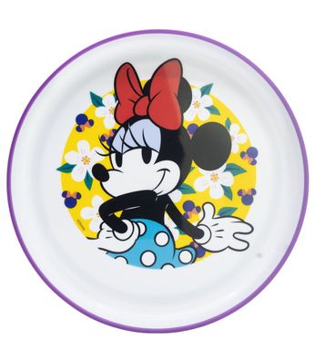 Disney Minnie Mouse Kinder Teller mit rutschhemmender Basis Premium Bicolor für