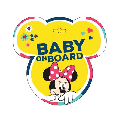 Disney Minnie Mouse Baby on Board Schild Auto mit Saugnapf Hinweis Schild fürs