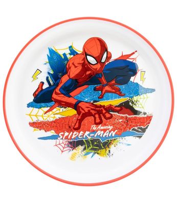 Marvel Spiderman Kinder Teller mit rutschhemmender Basis Premium Bicolor für Essti