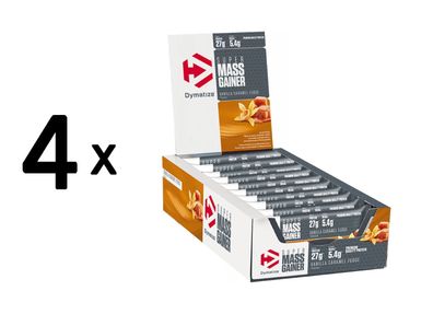 4 x Dymatize Super Mass Gainer Bar (10x90g) Vanilla Caramel Fudge