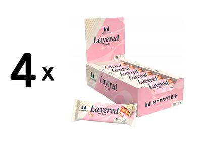 4 x Myprotein Layered Bars (12x60g) Vanilla Birthday Cake