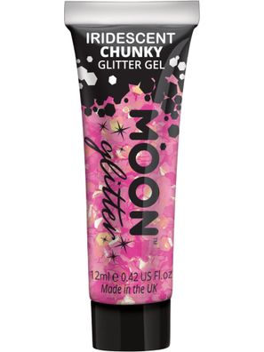 Smiffys Iridescent Chunky Glitter Gel – Schimmerndes Pink für Gesicht & Körper