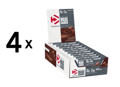4 x Dymatize Super Mass Gainer Bar (10x90g) Deluxe Chocolate