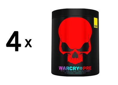 4 x Genius Nutrition WARCRY Pre (400g) American Cola