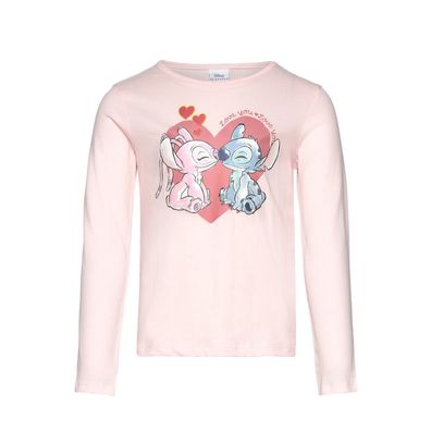 Lilo & Stitch Langarmshirt Kinder Shirt Baumwolle Langarm Oberteil für Alltag