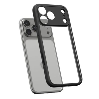 Spigen Ultra Hybrid Case kompatibel mit iPhone 17 Pro – Mattschwarz