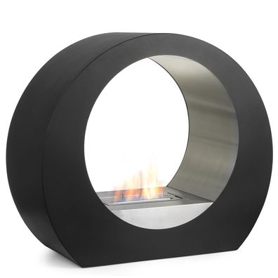 Moritz Ethanol Kamin 90x 36x78 schwarz 1,5 Liter Edestahl Ethanolbrenner Feuerstelle