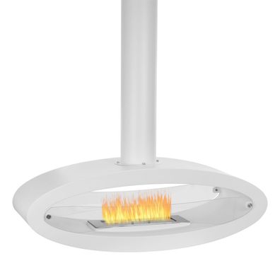 Moritz Ethanol Kamin hängend 186,5 x 112 x 43 Deckenkamin 2,5 Liter weiß Echtfeuer