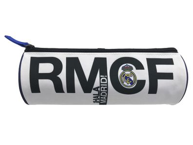 Real Madrid Federmäppchen 22 × 12 cm rundes Mäppchen mit Reißverschluss für Schule