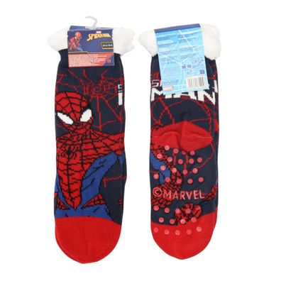 Marvel 1-Paar Sherpa Kinder Socke mit Spiderman ABS Sohle warm und weich