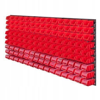 KADAX Werkstattwandregal, Wandplatten, 174 x 78 cm, Rot, 135 tlg