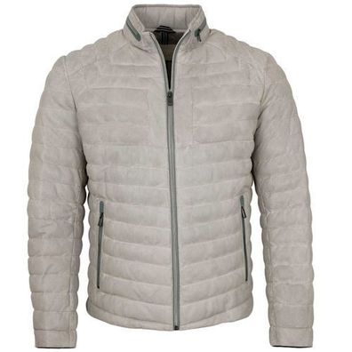 Milestone - Herren Lederjacke Steppjacke Lammnappa silber