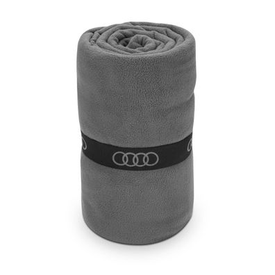 Original Audi Fleecedecke Decke Kuscheldecke Ringe Logo grau 3292500800