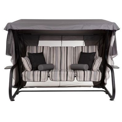 Hollywoodschaukel mit Moskitonetz Venezia Lux 4-Sitzer Black Edition C024-06LB PATIO