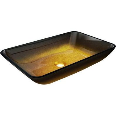 Mexen Megan Aufsatzwaschbecken aus Glas 56 x 36 cm, Dunkelgold - 24135651