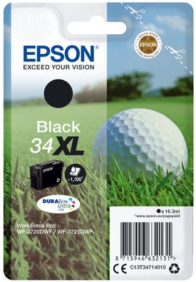 Epson 34XL - 16.3 ml - XL - Schwarz - original - Blisterverpackung - Tintenpatrone