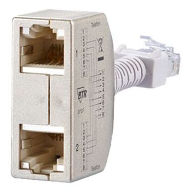 RJ45 Anschlussverdoppler (Telefon/Telefon) 2 Stück