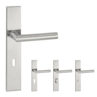 1802/2002 BASIC 02 K Hermat ZT Türdrücker Langschildgarnitur Edelstahl matt