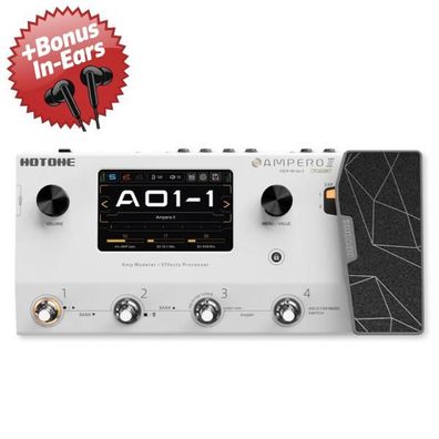 Hotone Effektgerät Ampero II Amp-Modeler + Bonus In-Ear Kopfhörer
