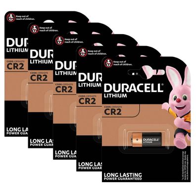 5x Duracell Batterie Lithium CR2 CR 2 CR17355 3V 900mAh 1er Blister